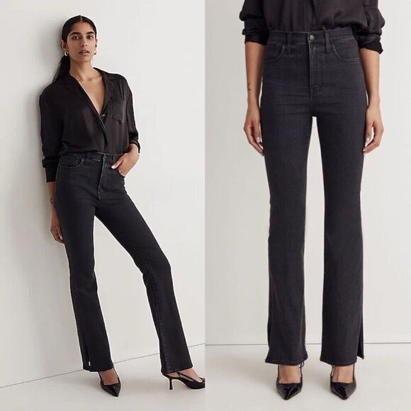 Madewell 26 Flare Jeans in Bellhaven Wash Slit-Hem Edition Roadtripper Flare - Picture 1 of 10